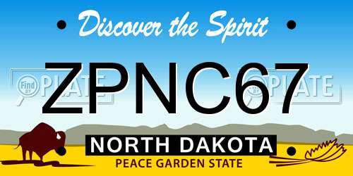 ZPNC67 North Dakota License Plate