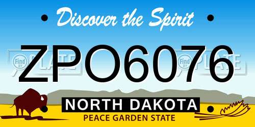 ZPO6076 North Dakota License Plate