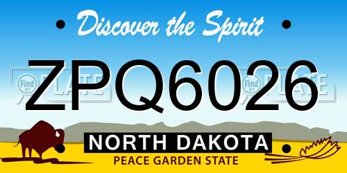 ZPQ6026 North Dakota License Plate