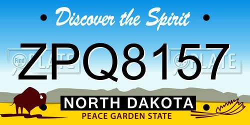 ZPQ8157 North Dakota License Plate