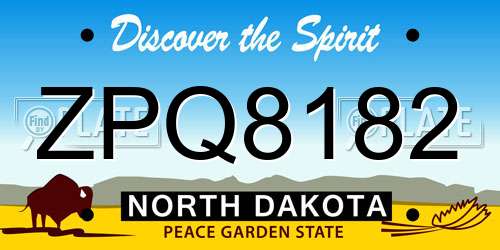 ZPQ8182 North Dakota License Plate