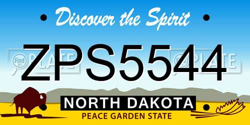 ZPS5544 North Dakota License Plate