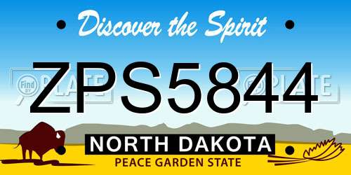 ZPS5844 North Dakota License Plate