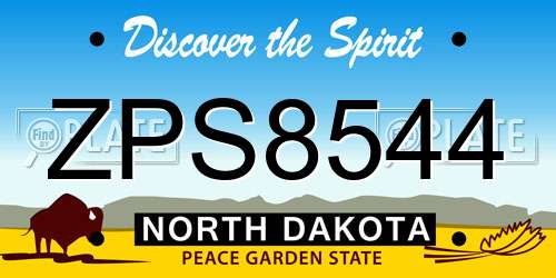ZPS8544 North Dakota License Plate
