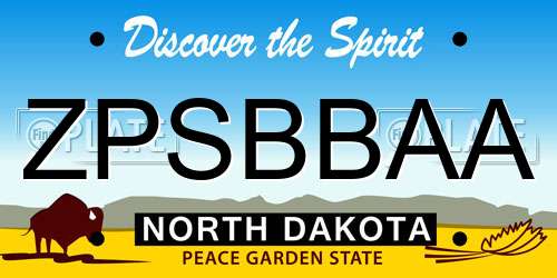 ZPSBBAA North Dakota License Plate