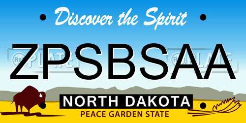 ZPSBSAA North Dakota License Plate