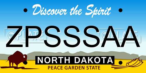 ZPSSSAA North Dakota License Plate