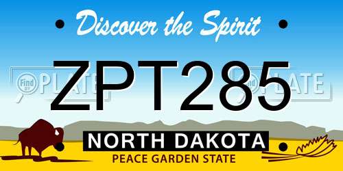 ZPT285 North Dakota License Plate