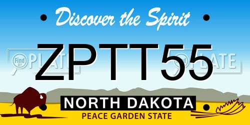 ZPTT55 North Dakota License Plate