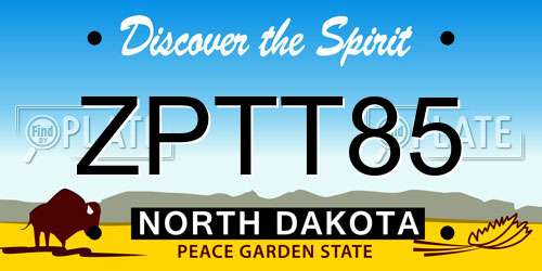 ZPTT85 North Dakota License Plate