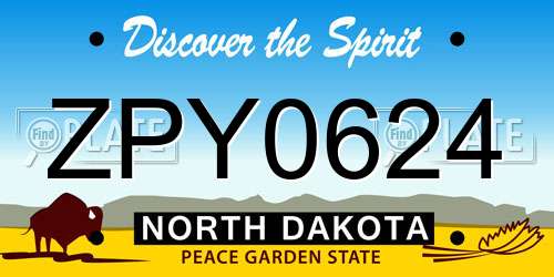 ZPY0624 North Dakota License Plate