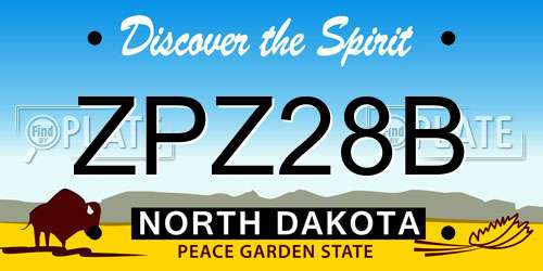 ZPZ28B North Dakota License Plate