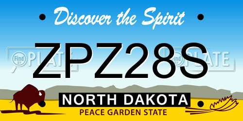 ZPZ28S North Dakota License Plate