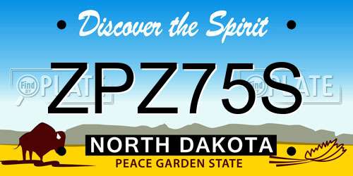 ZPZ75S North Dakota License Plate