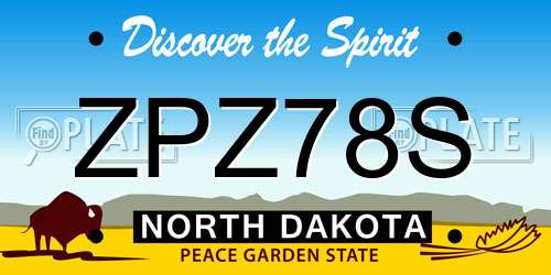 ZPZ78S North Dakota License Plate