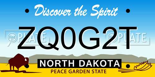 ZQ0G2T North Dakota License Plate