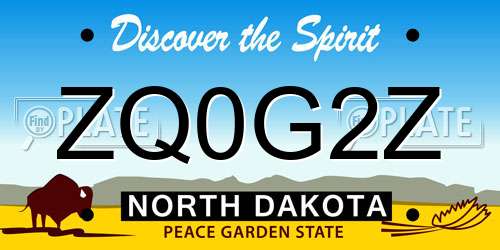 ZQ0G2Z North Dakota License Plate