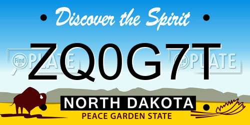 ZQ0G7T North Dakota License Plate