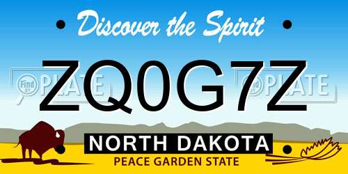 ZQ0G7Z North Dakota License Plate