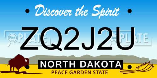 ZQ2J2U North Dakota License Plate