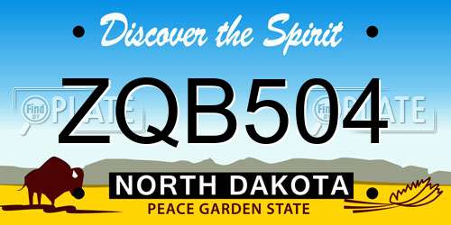 ZQB504 North Dakota License Plate