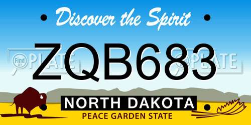 ZQB683 North Dakota License Plate