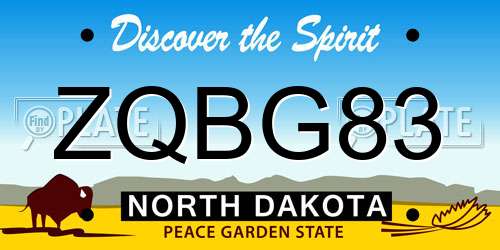 ZQBG83 North Dakota License Plate