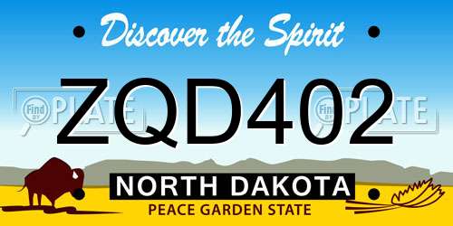 ZQD402 North Dakota License Plate
