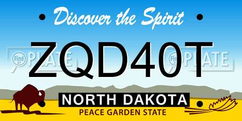 ZQD40T North Dakota License Plate