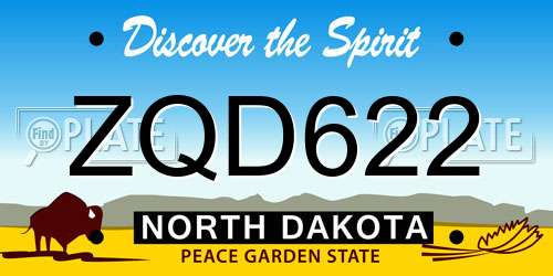ZQD622 North Dakota License Plate
