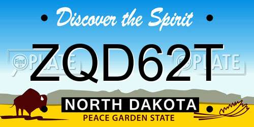 ZQD62T North Dakota License Plate