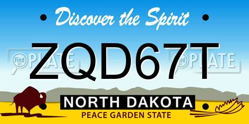 ZQD67T North Dakota License Plate