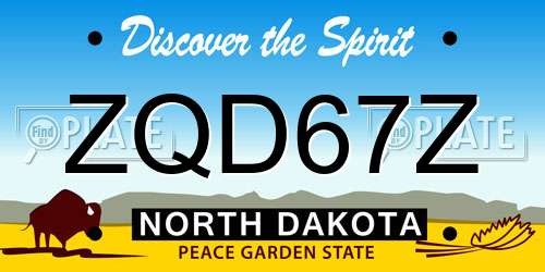 ZQD67Z North Dakota License Plate