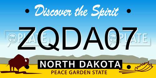 ZQDA07 North Dakota License Plate