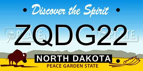 ZQDG22 North Dakota License Plate