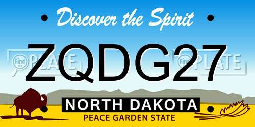 ZQDG27 North Dakota License Plate