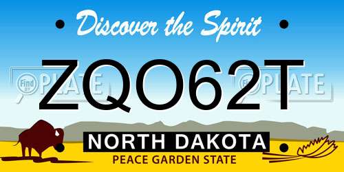 ZQO62T North Dakota License Plate