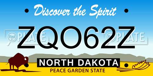 ZQO62Z North Dakota License Plate
