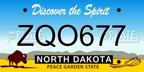 ZQO677 North Dakota License Plate