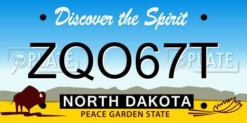 ZQO67T North Dakota License Plate