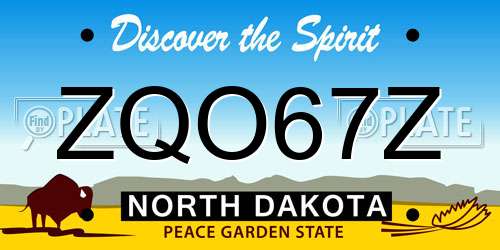 ZQO67Z North Dakota License Plate