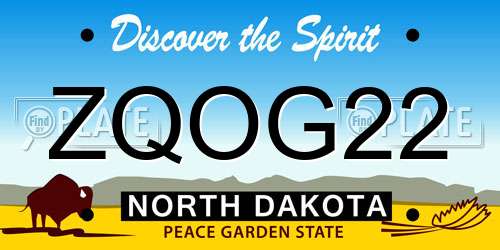 ZQOG22 North Dakota License Plate