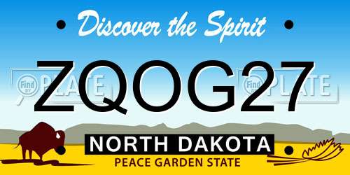 ZQOG27 North Dakota License Plate