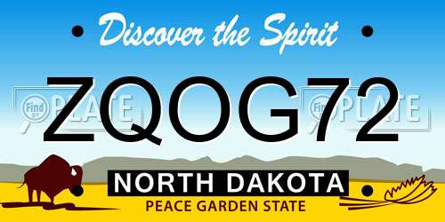 ZQOG72 North Dakota License Plate