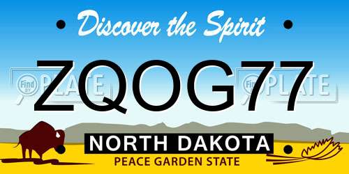 ZQOG77 North Dakota License Plate