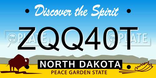 ZQQ40T North Dakota License Plate
