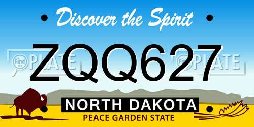 ZQQ627 North Dakota License Plate