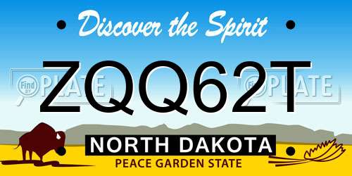 ZQQ62T North Dakota License Plate