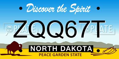 ZQQ67T North Dakota License Plate