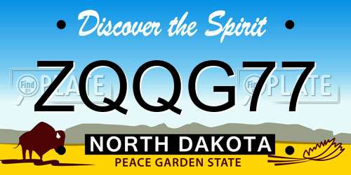 ZQQG77 North Dakota License Plate